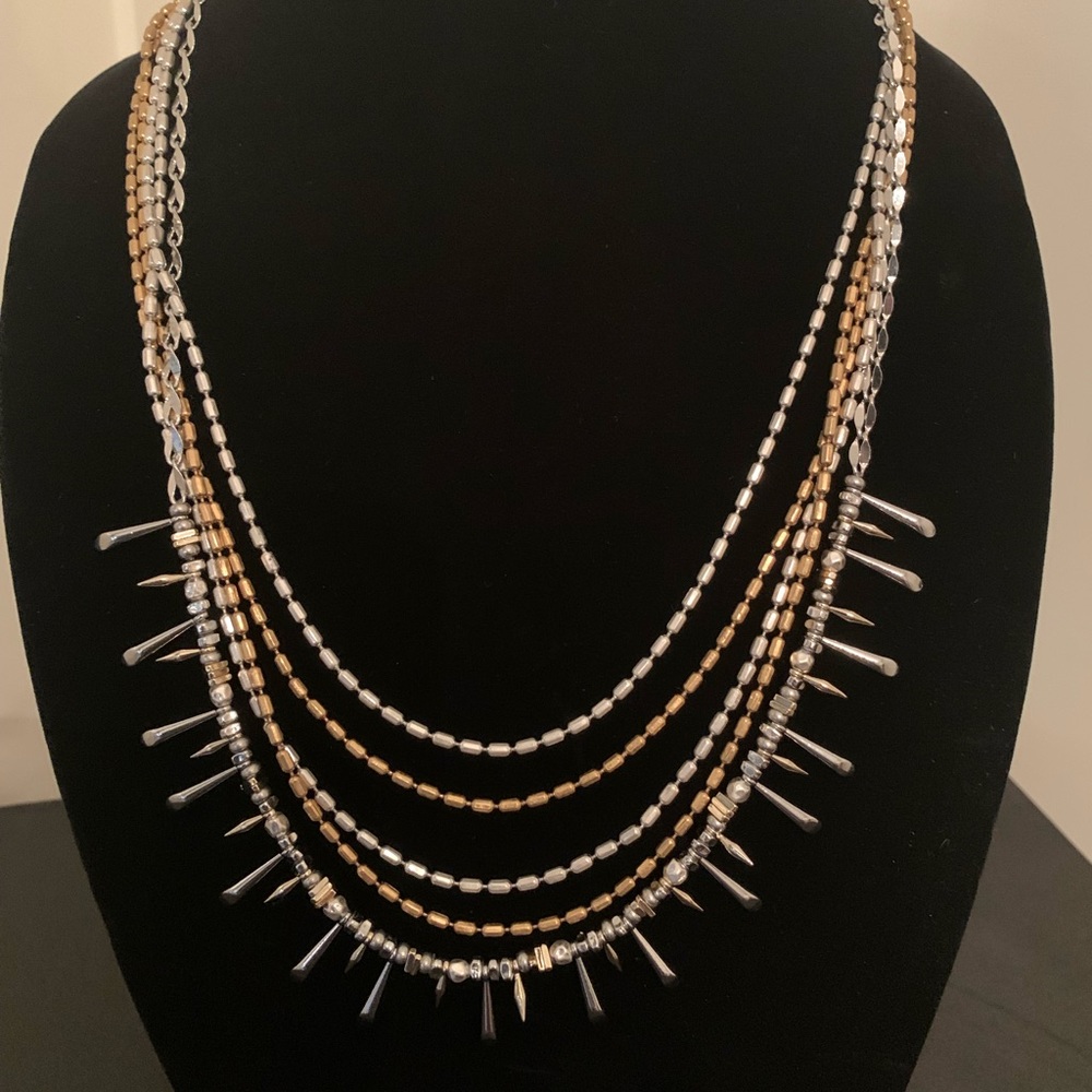 Stella & Dot mixed medal layering necklace.